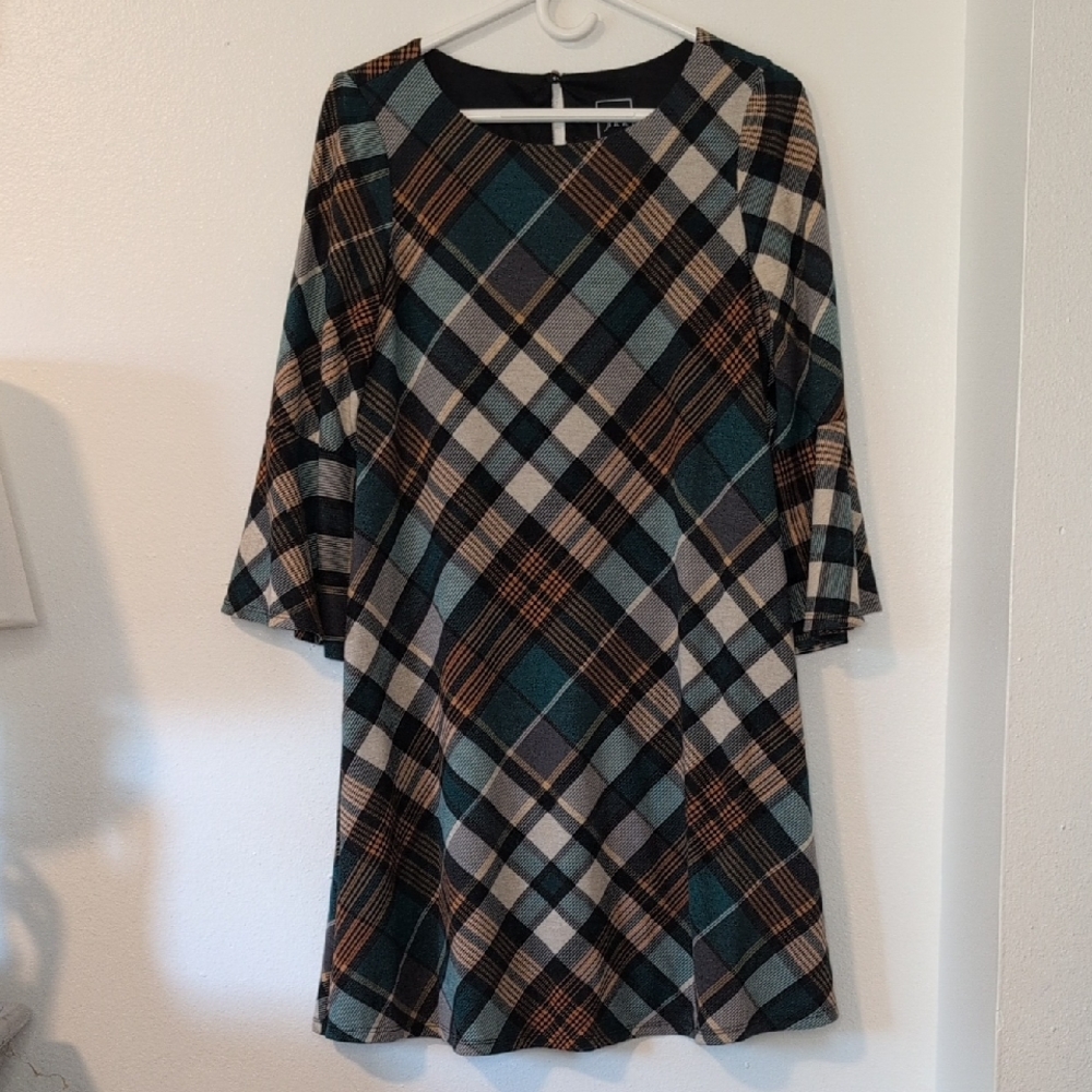 Jessica Howard Plaid Long Sleeve Dress
